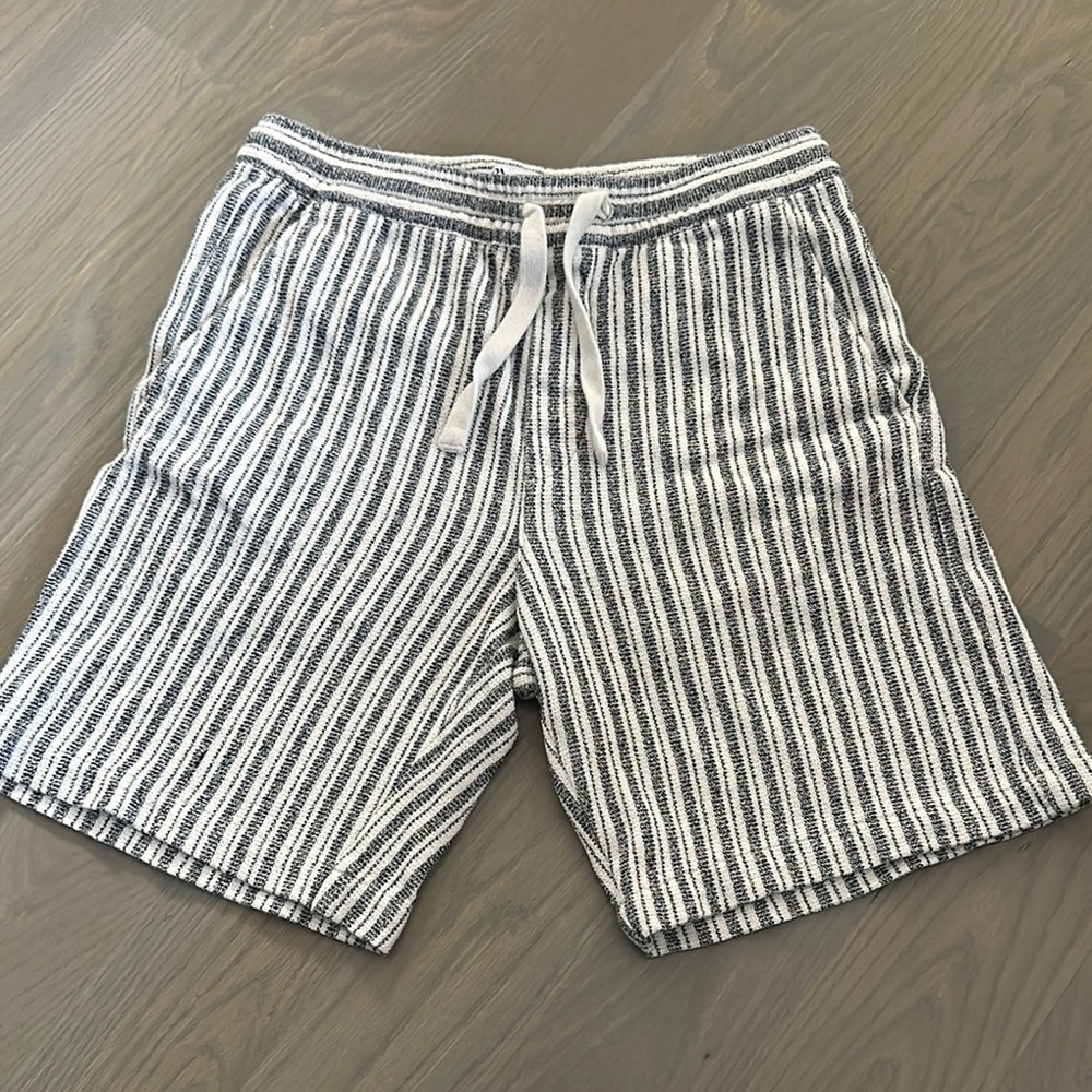 Striped Black and White Men's Shorts
